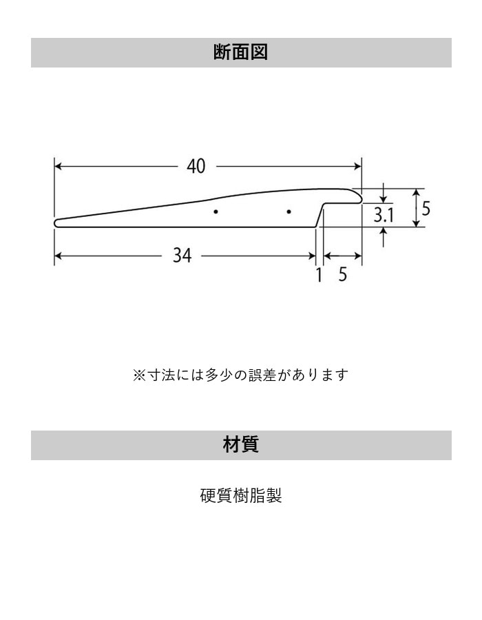 床見切り 樹脂見切り フロアトリム 20-141 （対応厚み：～3.1mm） 既製サイズ 20m巻